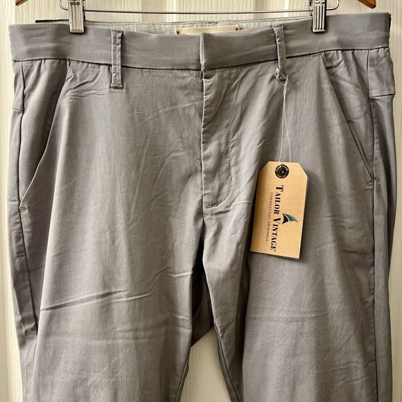 Tailor Vintage 36x30 Canaan Slim Fit Performance Tech Pant Rayon Cement $108 - Picture 2 of 13